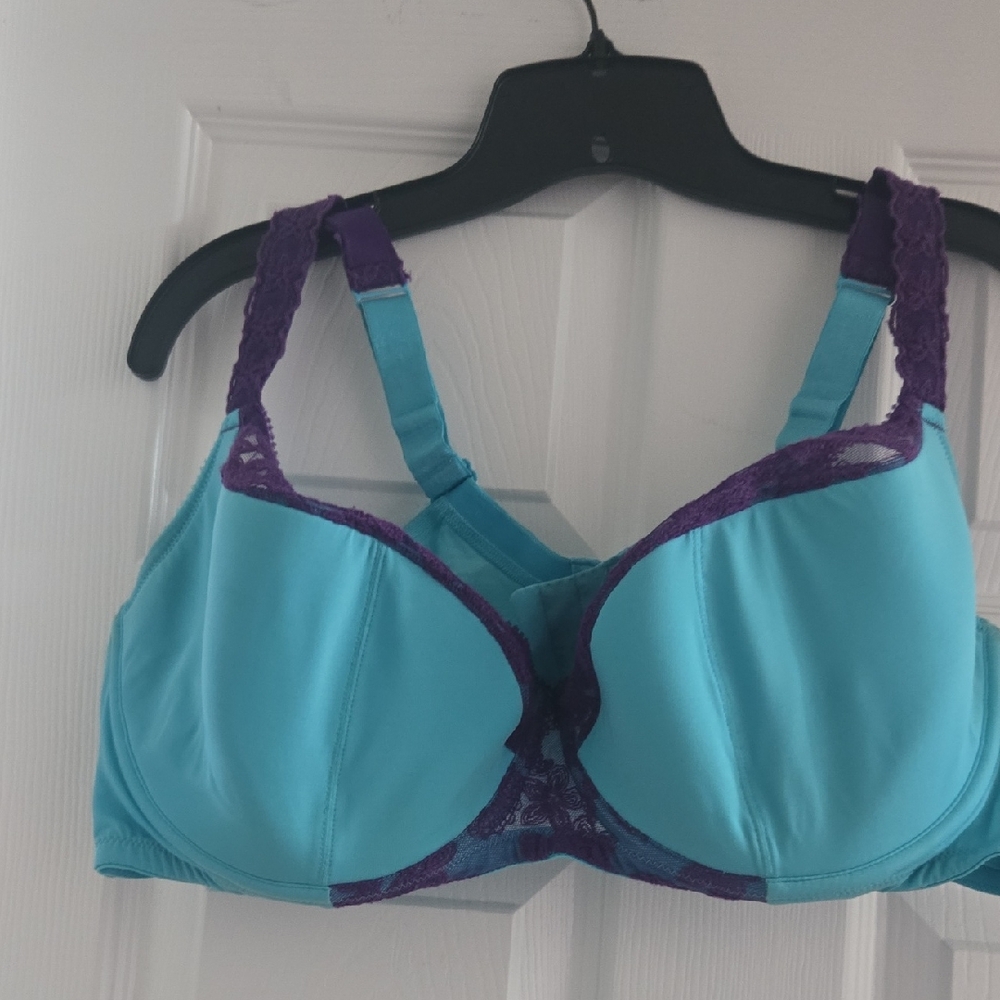 Lane Bryant Turquoise and Purple Lace Bra